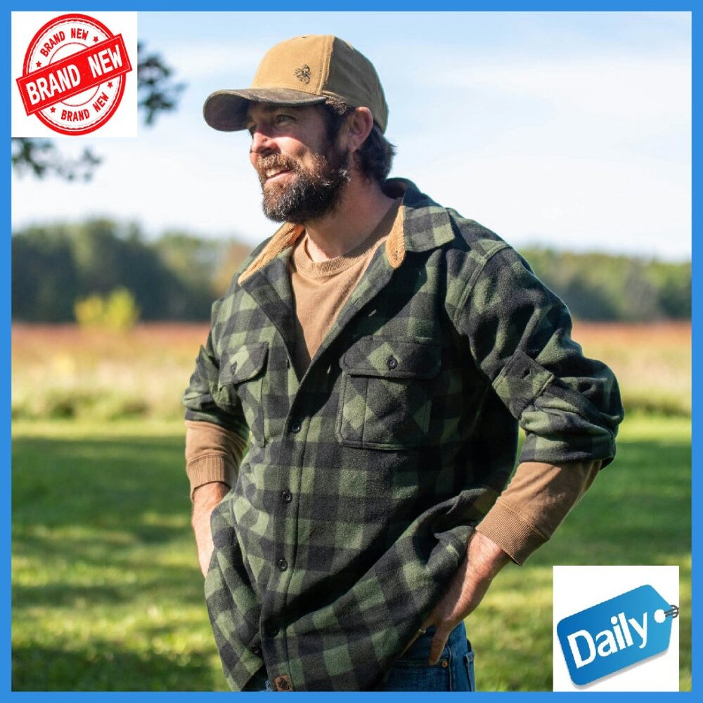Men's Heavyweight Fleece Button-Down Shirt with Chest Pocket - Picture 6 of 6